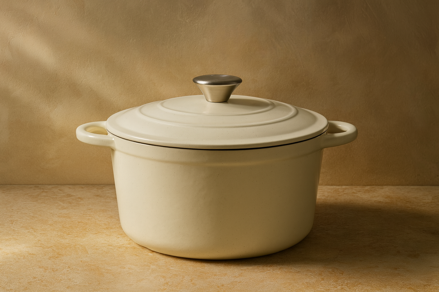 Cream Enameled Cast Iron Dutch Oven
